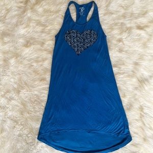 Girls Flower By Zoe Blue Heart Sequin Dress XL